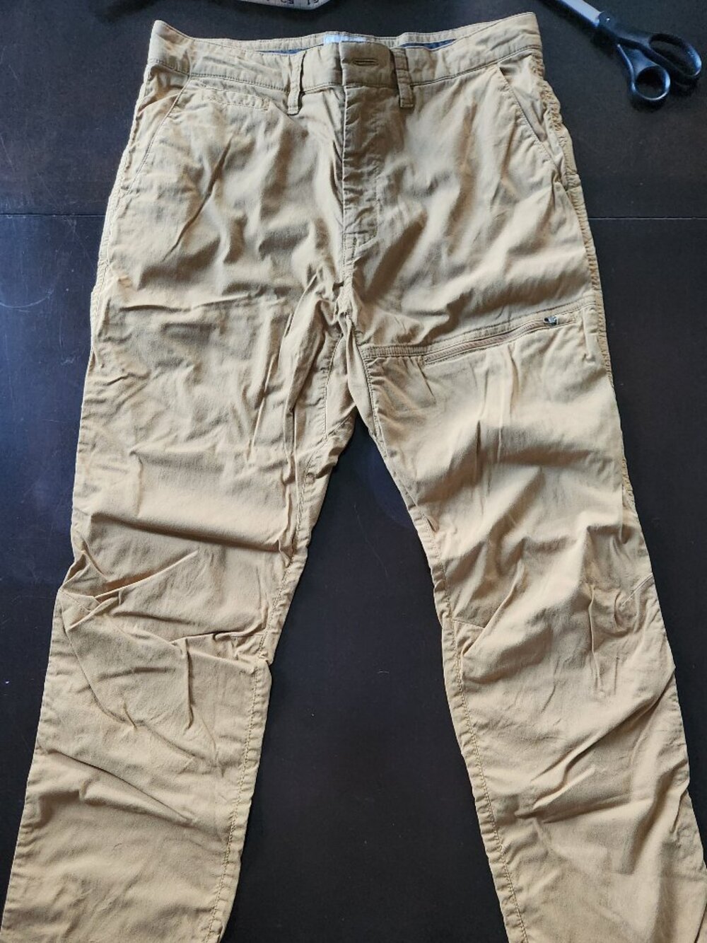 The North Face Men's Nylon Pants Size 30 - Khaki Hiking Travel Zip Pocket